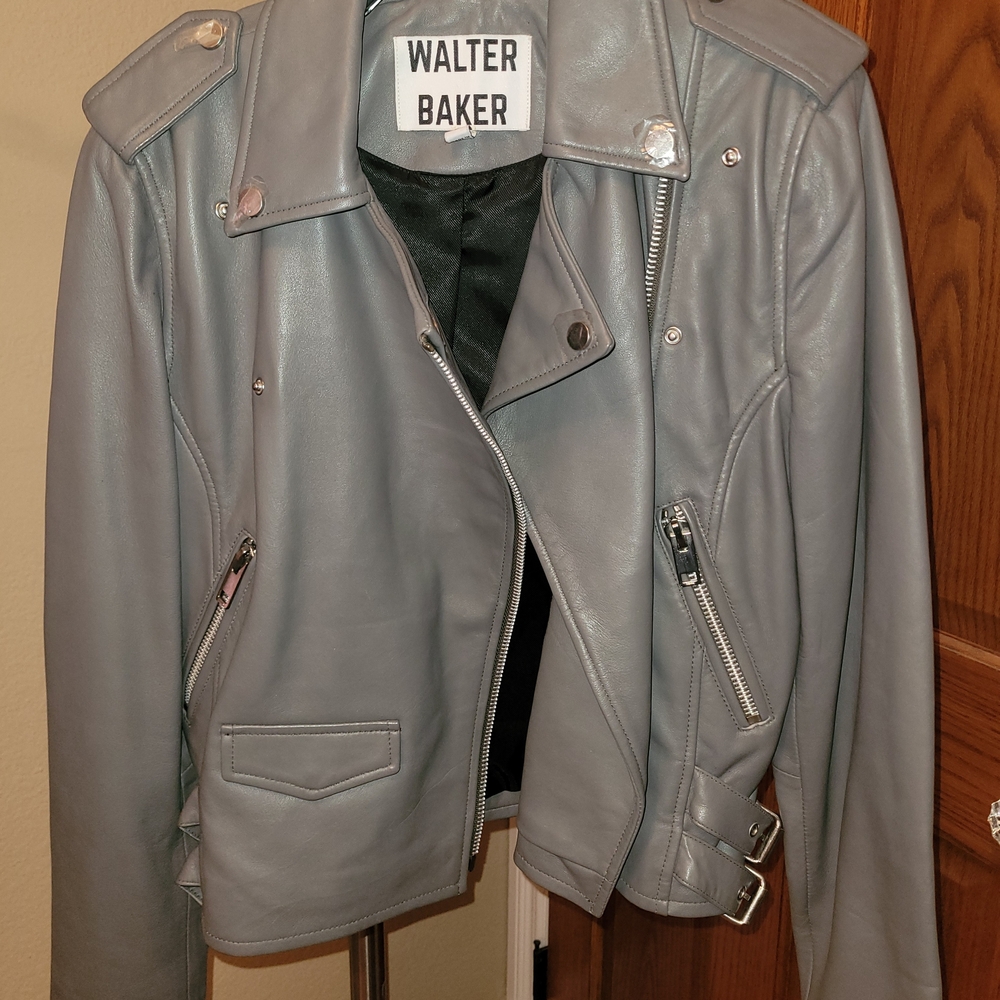 Walter Baker Women's Gray Leather Jacket